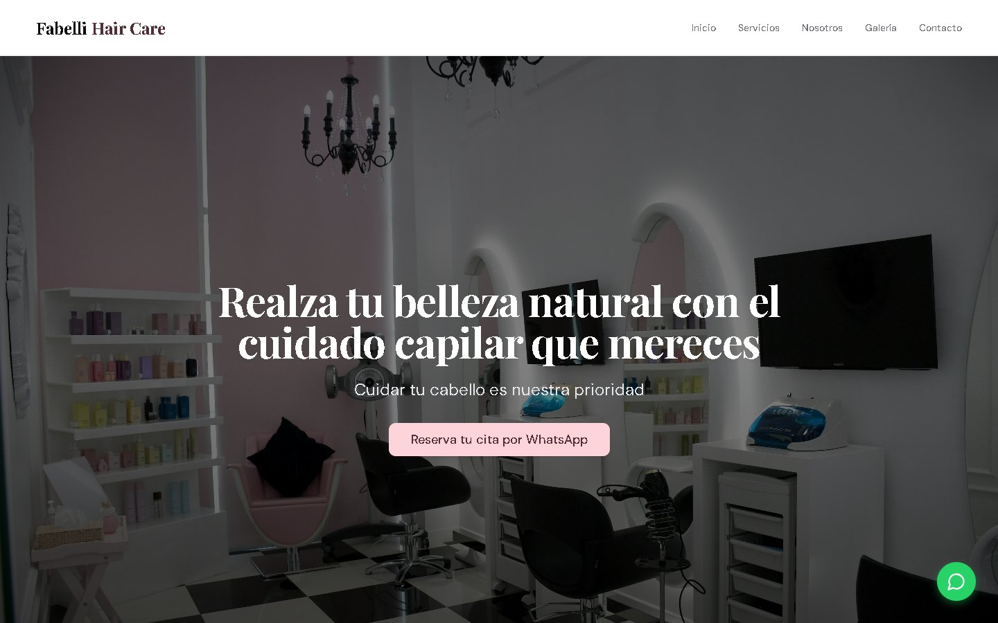 Web de Fabelli Hair Care creada por OptiBusiness